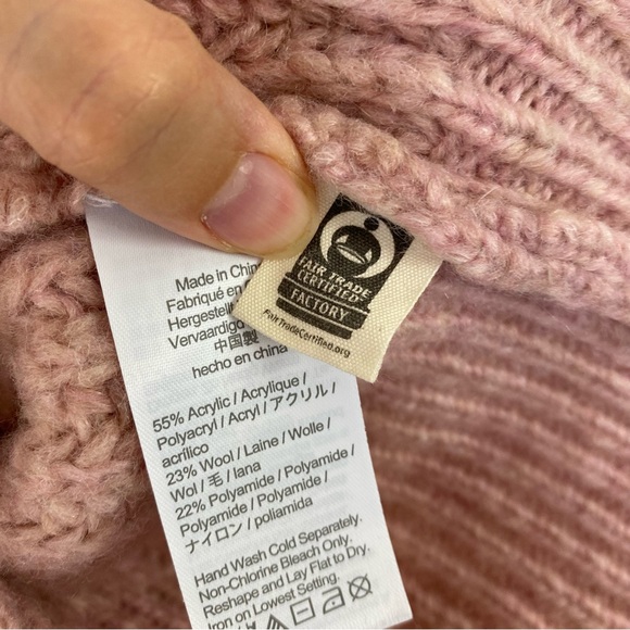 Madewell Womens Loretto Mockneck Pullover Sweater Heather Pink Sz Large NG986 - Picture 10 of 12